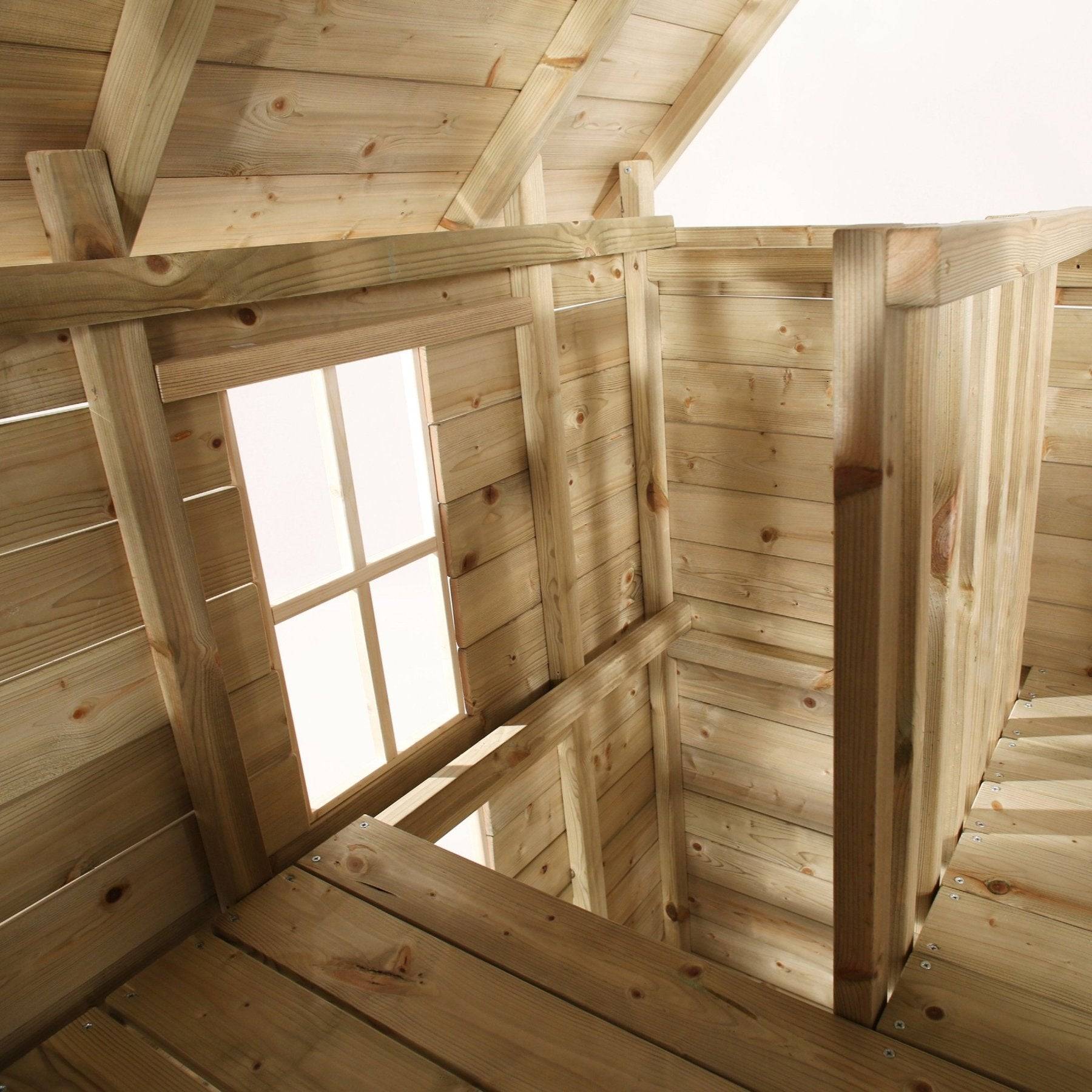 Tp Toys - Cabane enfant avec étage et toboggan vert pomme - bois FSC® - LOFT - Imagen 5