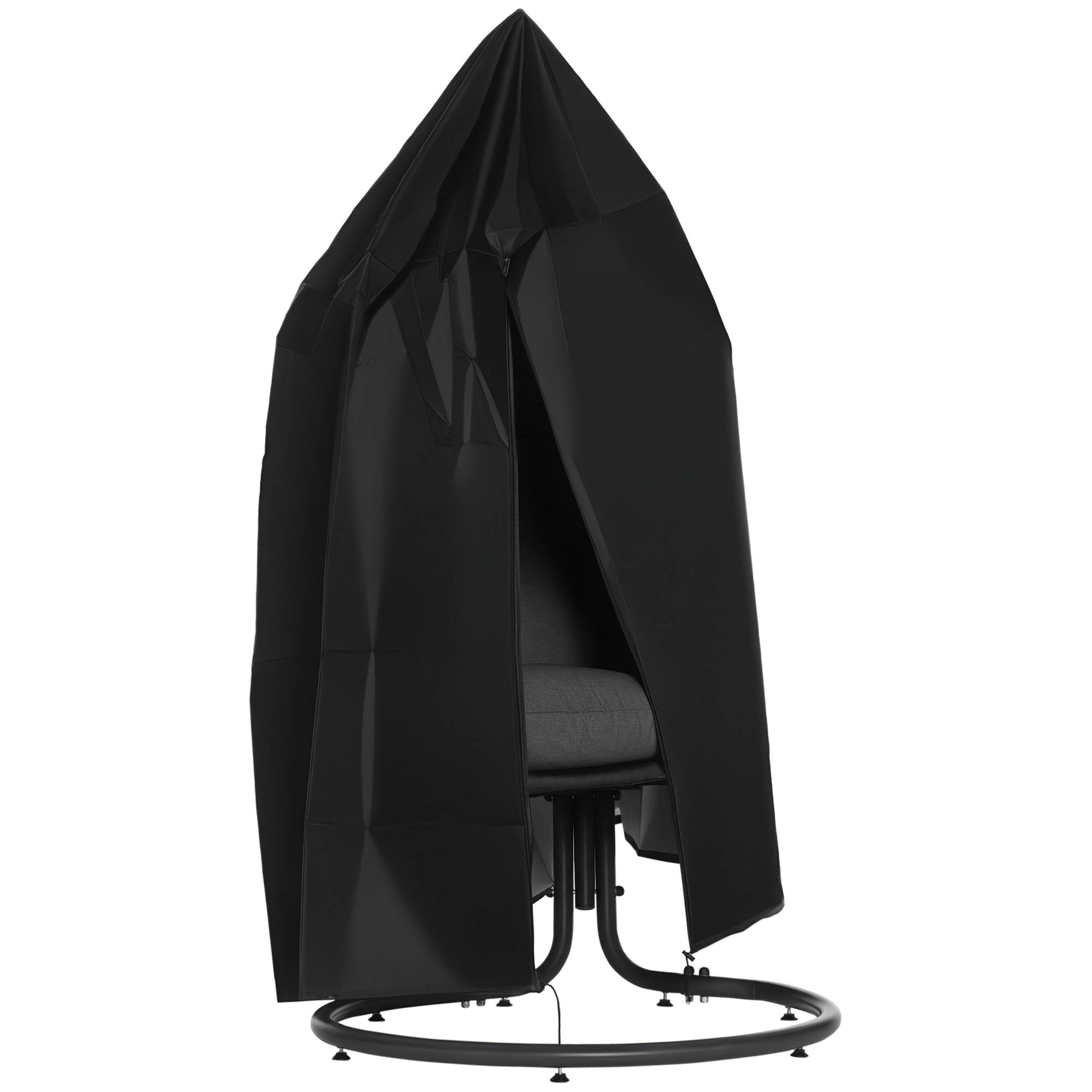 Housse de protection chaise suspendue tissu Oxford imperméable 115x190cm noir - ComfortXL Outdoor Living - Image 1