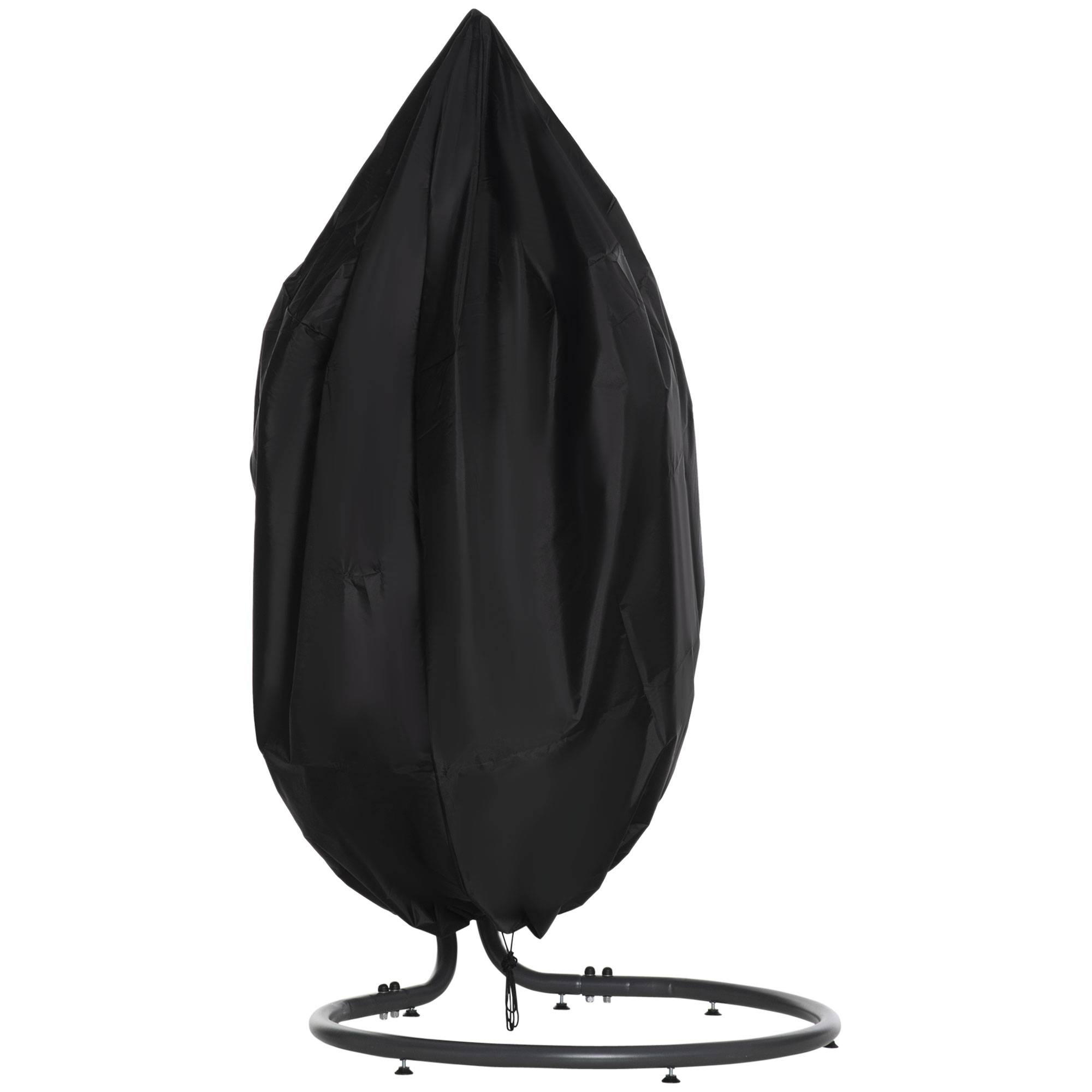 Housse de protection chaise suspendue tissu Oxford imperméable 115x190cm noir - ComfortXL Outdoor Living - Image 2