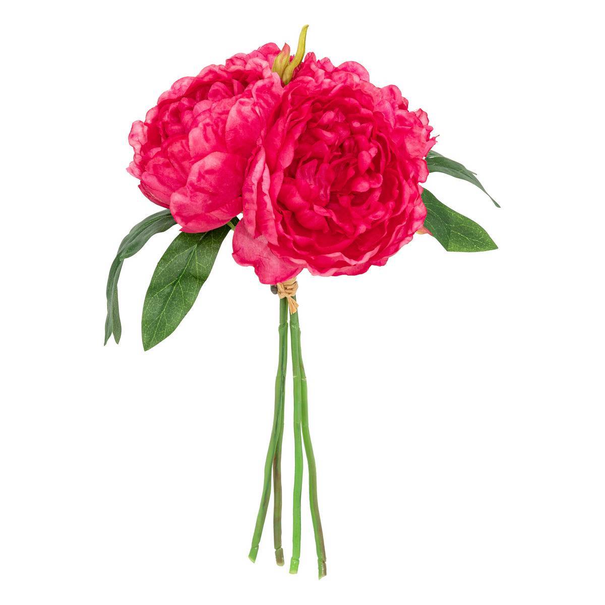 Atmosphera - Bouquet de 4 pivoines artificielles Bely rose H31cm - Atmosphera Créateur d'intérieur - Imagen 2