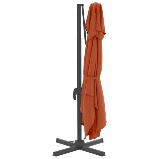 Helloshop26 - Parasol meuble de jardin cantilever à double toit 400 x 300 cm terre cuite - Imagen 4