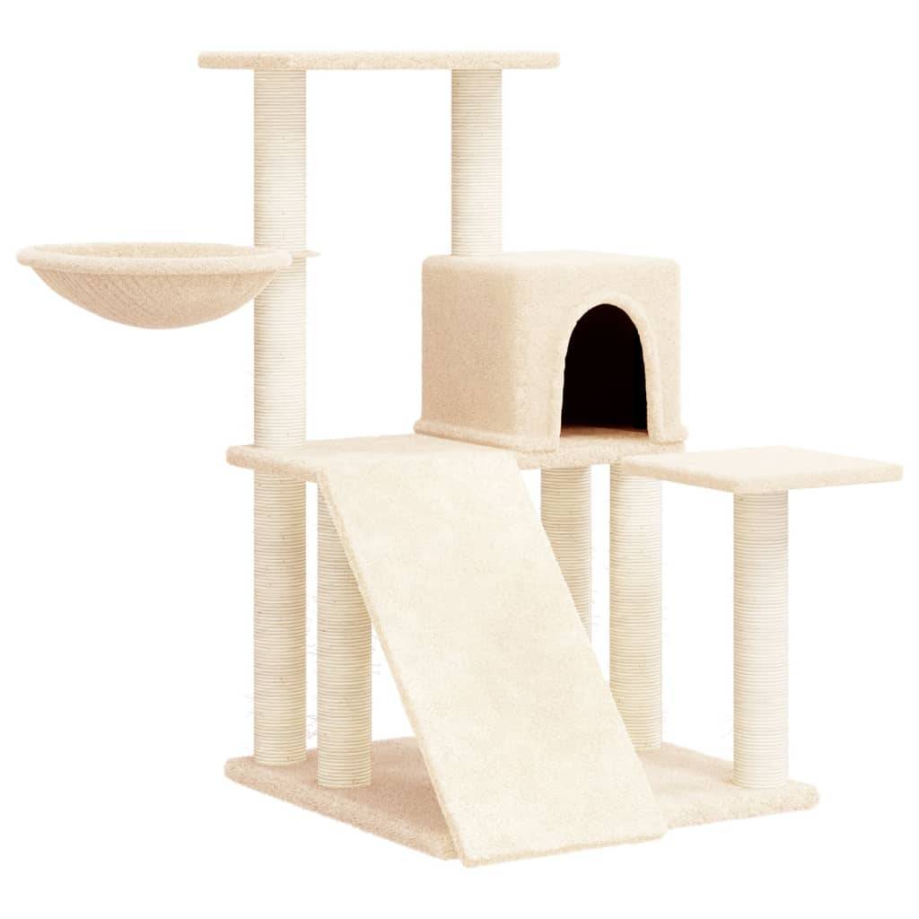 Arbre à chat, Tour à chat avec griffoirs en sisal Crème 82 cm MP54 - Image 1
