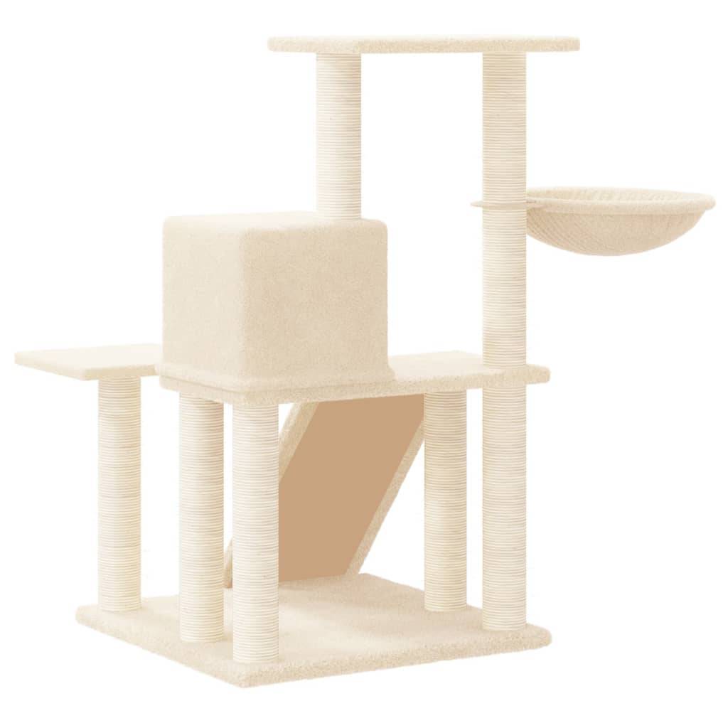 Arbre à chat, Tour à chat avec griffoirs en sisal Crème 82 cm MP54 - Image 5