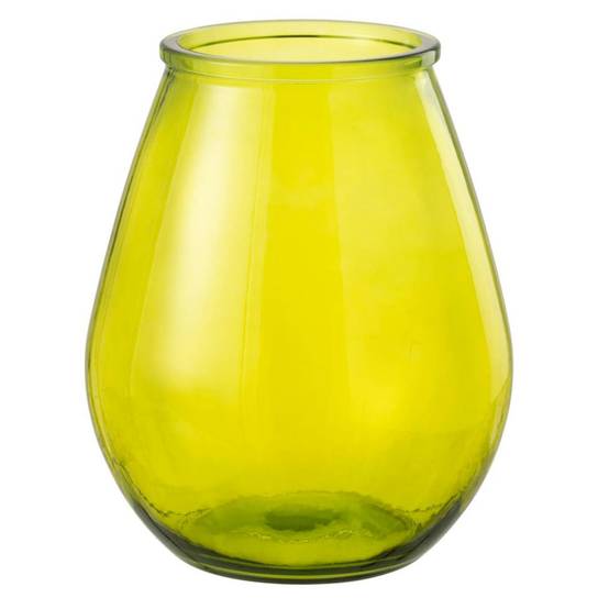 Vase Déco en Verre "Stripe" 35cm Jaune - Image 1