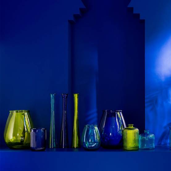 Vase Déco en Verre "Stripe" 35cm Jaune - Image 3