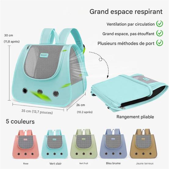DtopbuyAge - Sac à dos pour chien et chat(Vert clair) DtopbuyAge - Image 3