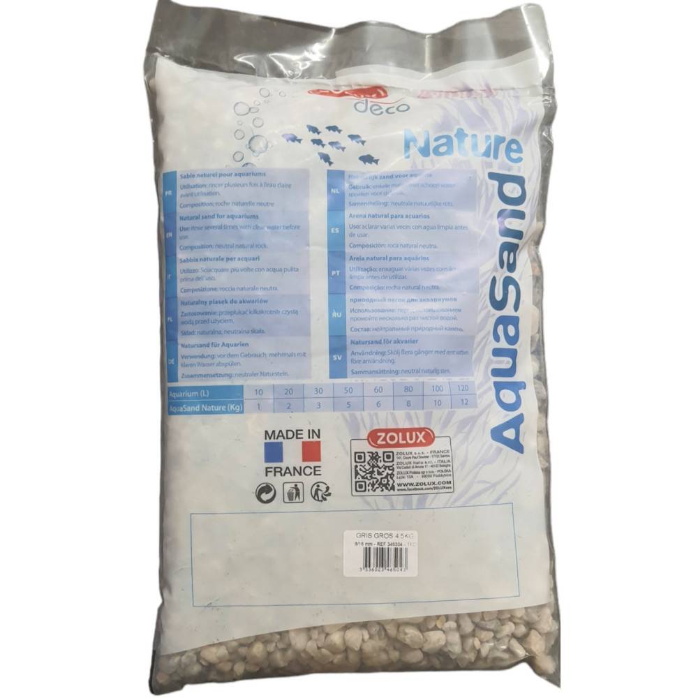 Zolux - Gravier décoratif gris d'environ 8-16mm aquasand de 4.5 kg - Imagen 2