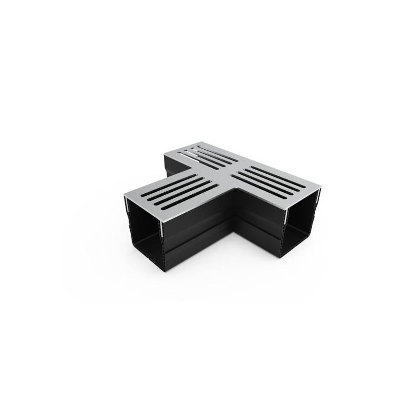 Caniveau XXS MINI L 6,5 cm Grille INOX Line - StarDrain - LINE ECO -       Pièce en T