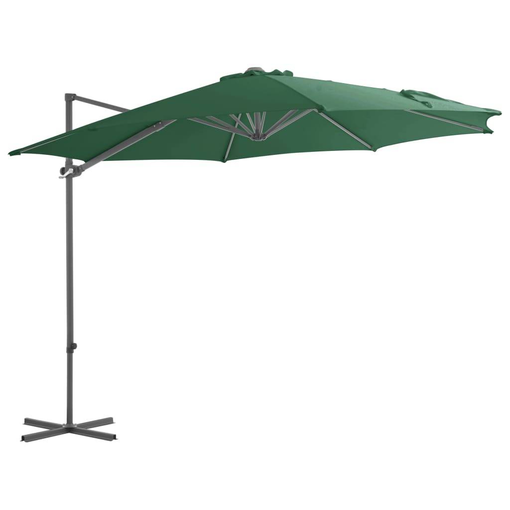 Helloshop26 - Parasol mobilier de jardin avec base portable diamètre 3 m vert - Imagen 3