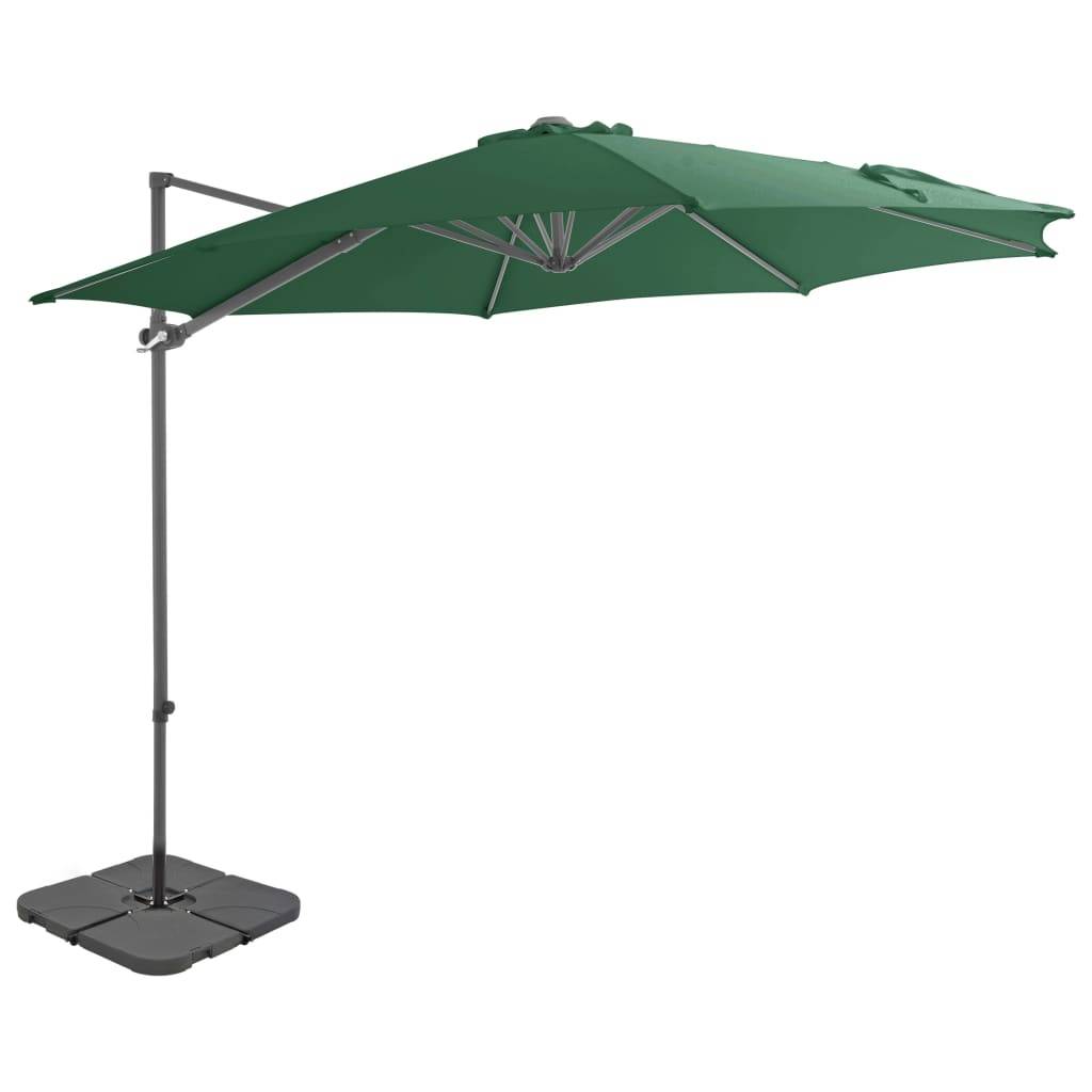 Helloshop26 - Parasol mobilier de jardin avec base portable diamètre 3 m vert - Imagen 2