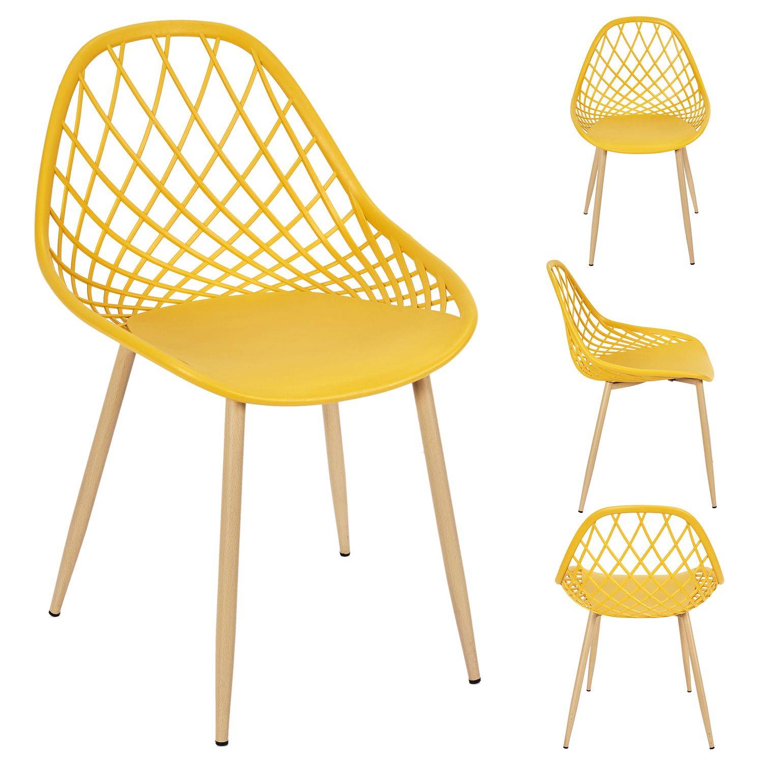 Sans Marque - Lot de 4 chaises d'extérieur Malaga en polypropylène - Toilinux - Imagen 2
