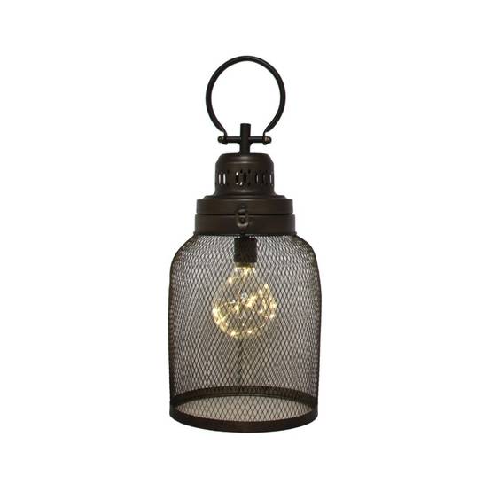 Lampe à poser industrielle salon ampoule métal marron 47cm Chemin de campagne - Imagen 1