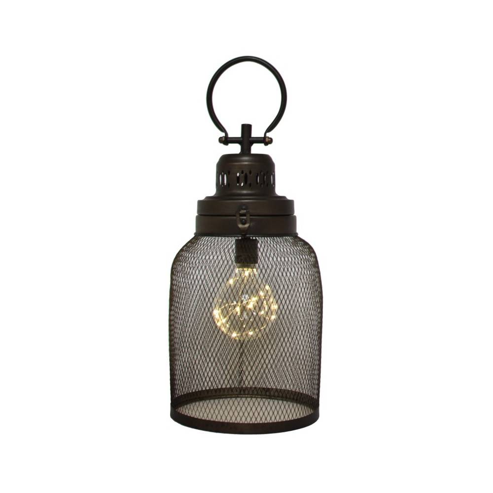 Lampe à poser industrielle salon ampoule métal marron 47cm Chemin de campagne - Imagen 1