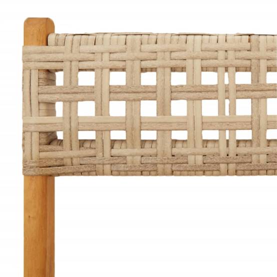 Ensemble de bistro 3 pcs | Mobilier d'extérieur beige résine tressée et bois massif Maison Chic - Image 10