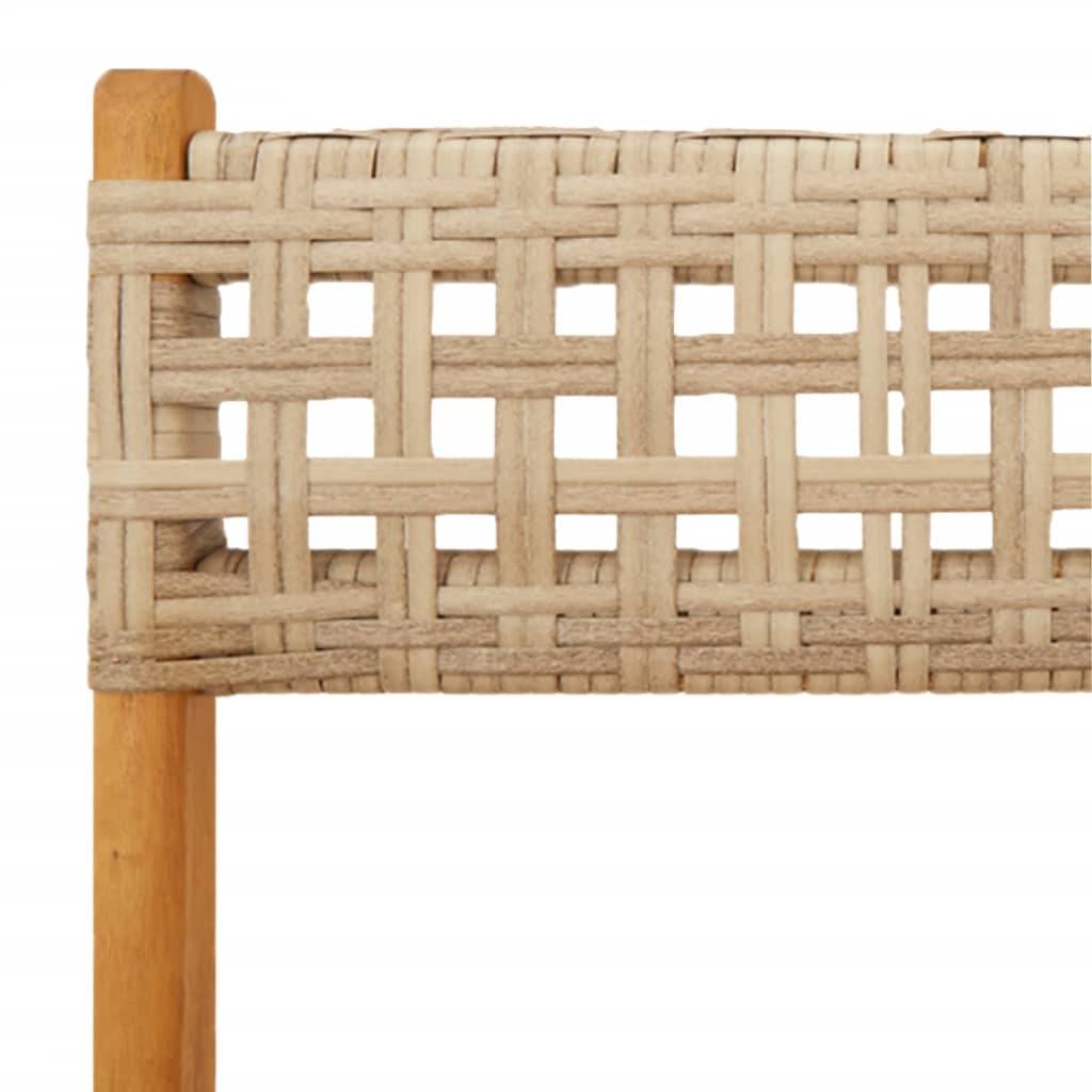 Ensemble de bistro 3 pcs | Mobilier d'extérieur beige résine tressée et bois massif Maison Chic - Image 10