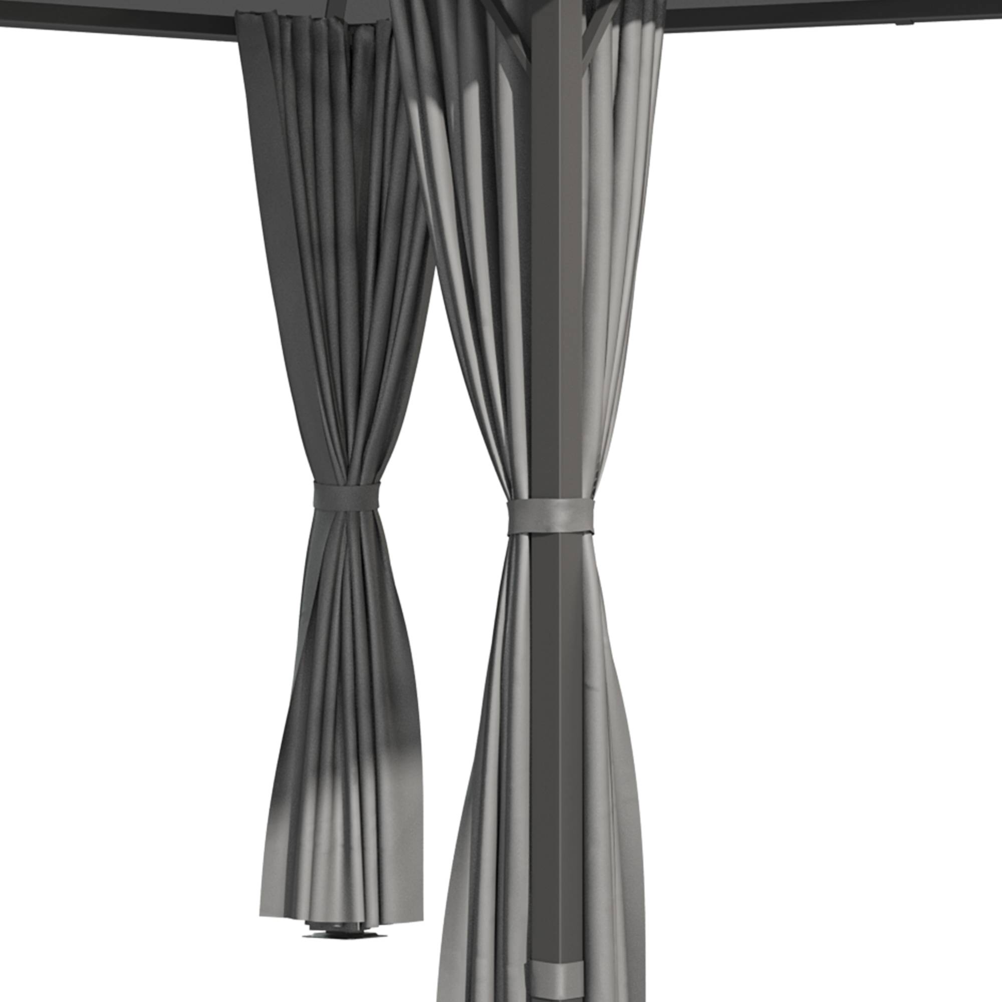 Outsunny - Tonnelle pavillon jardin 3x3m imperméable UV60+ structure aluminium toit polycarbonate gris foncé - Outsunny - Image 8