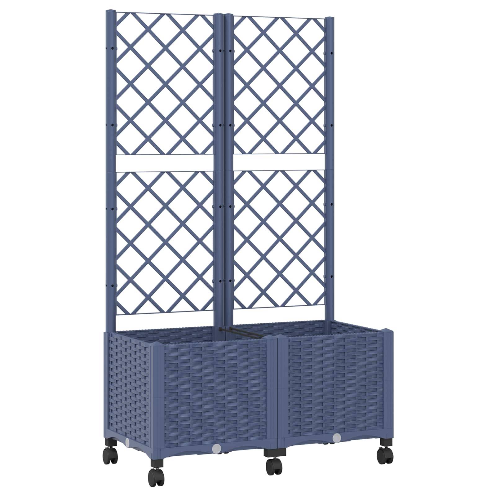 ComfortXL - Bac à fleurs treillis PP jardin balcon tuteur tomates 80x40cm gris bleu - ComfortXL Outdoor Living - Image 2