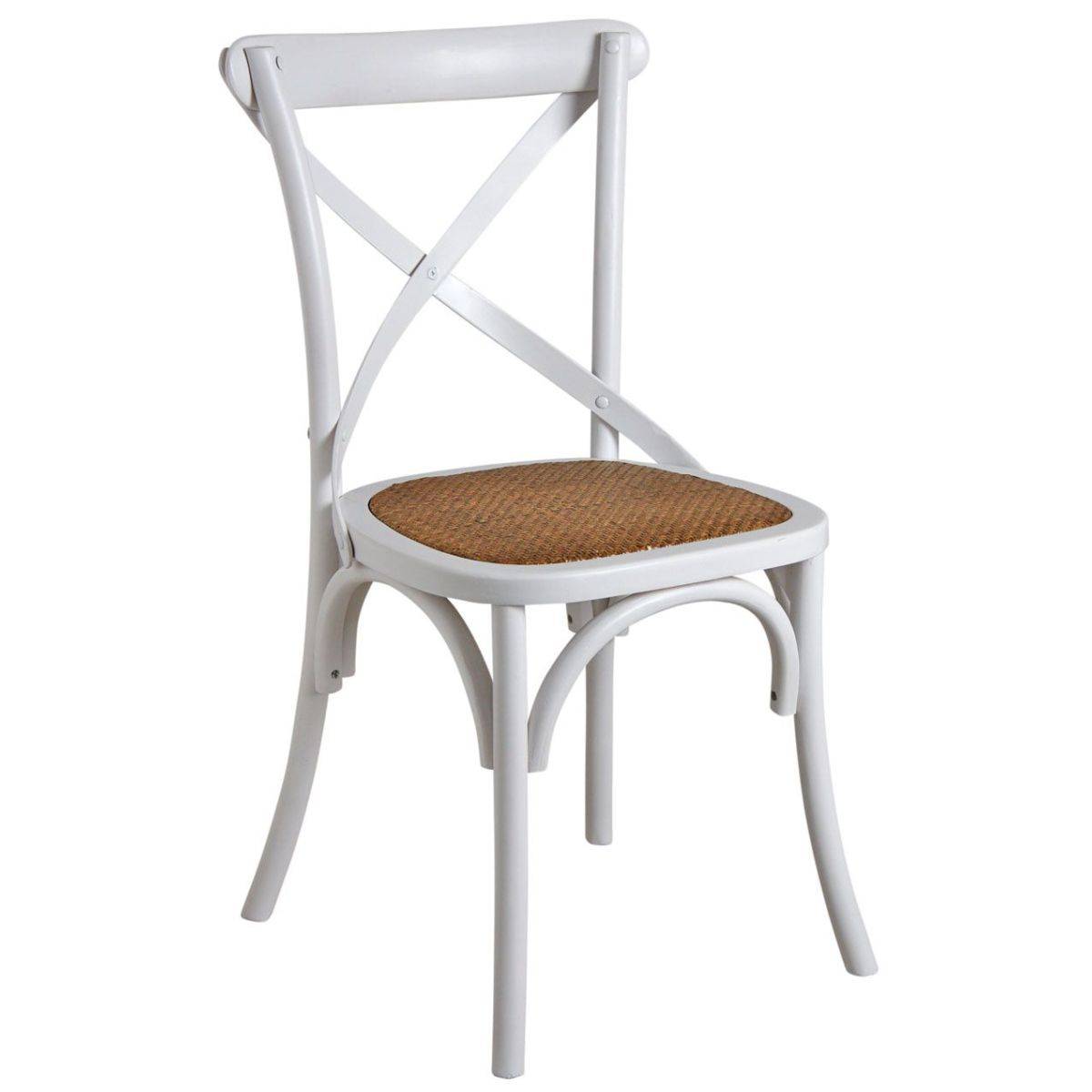 Aubry Gaspard - Chaise de bistrot en bouleau et rotin - Imagen 1