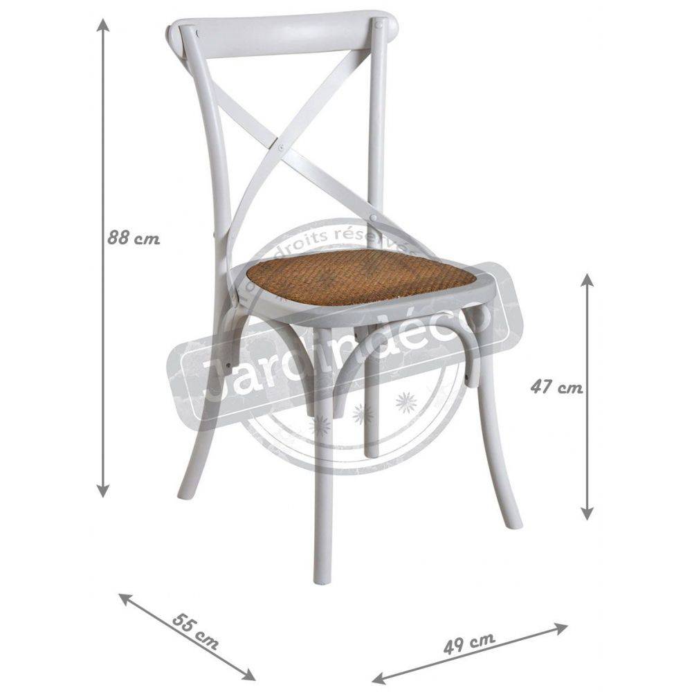 Aubry Gaspard - Chaise de bistrot en bouleau et rotin - Imagen 3