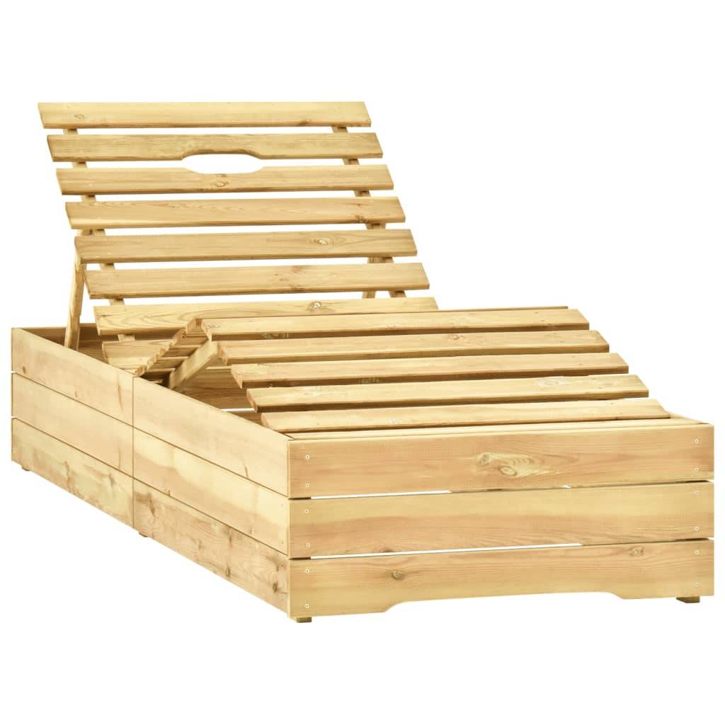 Helloshop26 - Transat chaise longue bain de soleil lit de jardin terrasse meuble d'extérieur 198 cm avec table et coussin pin imprégné - Imagen 3