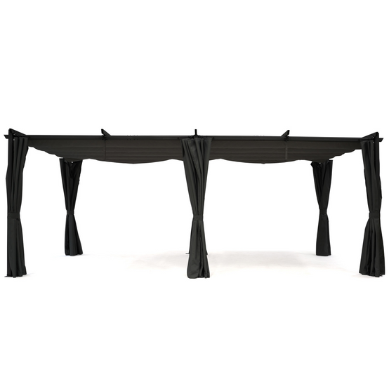 Pergola édition limitée toit rétractable 3x6 M et 6 rideaux gris anthracite - Image 6