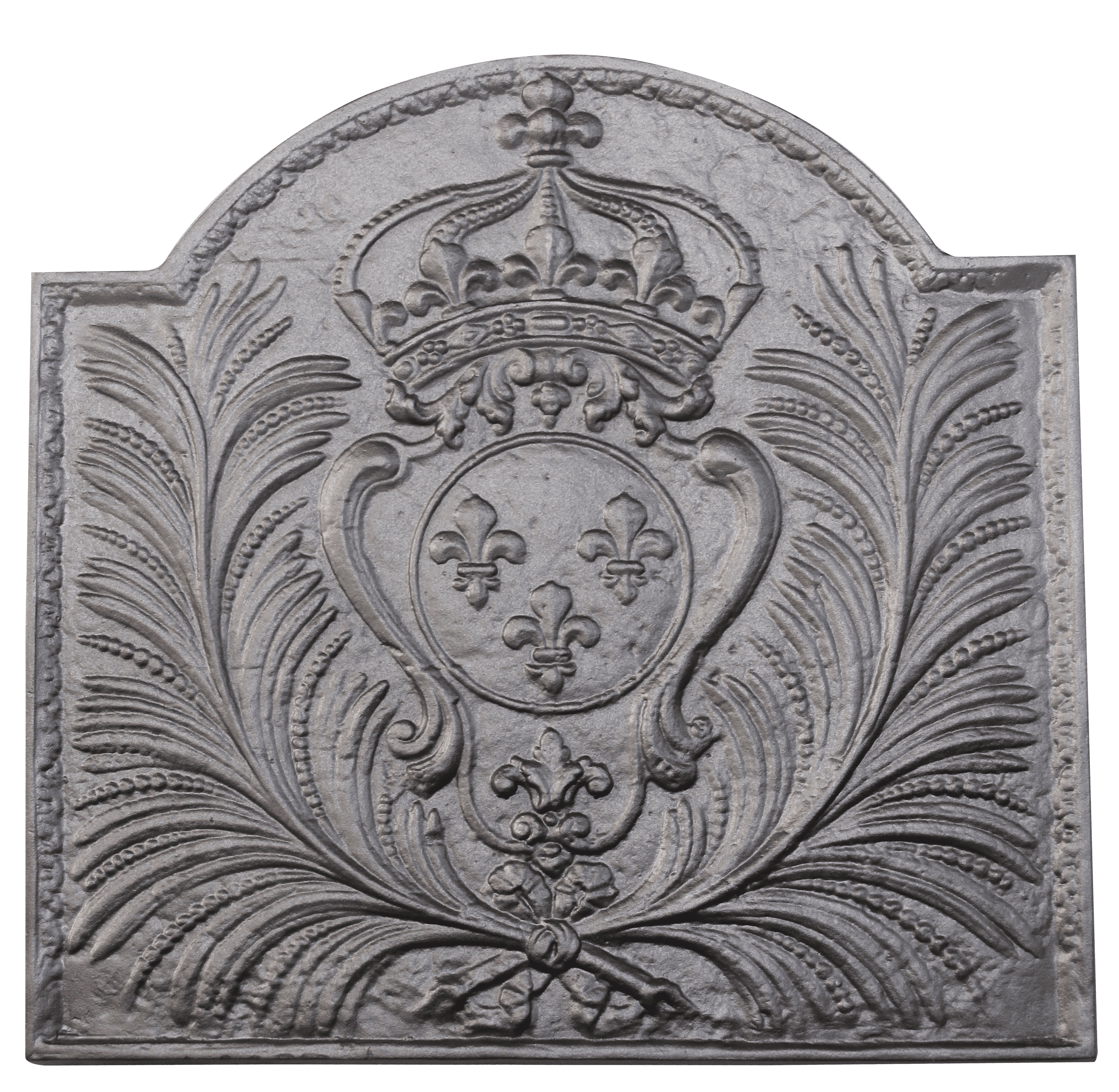 Plaque de cheminée Couronne de France Dommartin grise H. 46,5 cm X L. 47 cm - Imagen 1