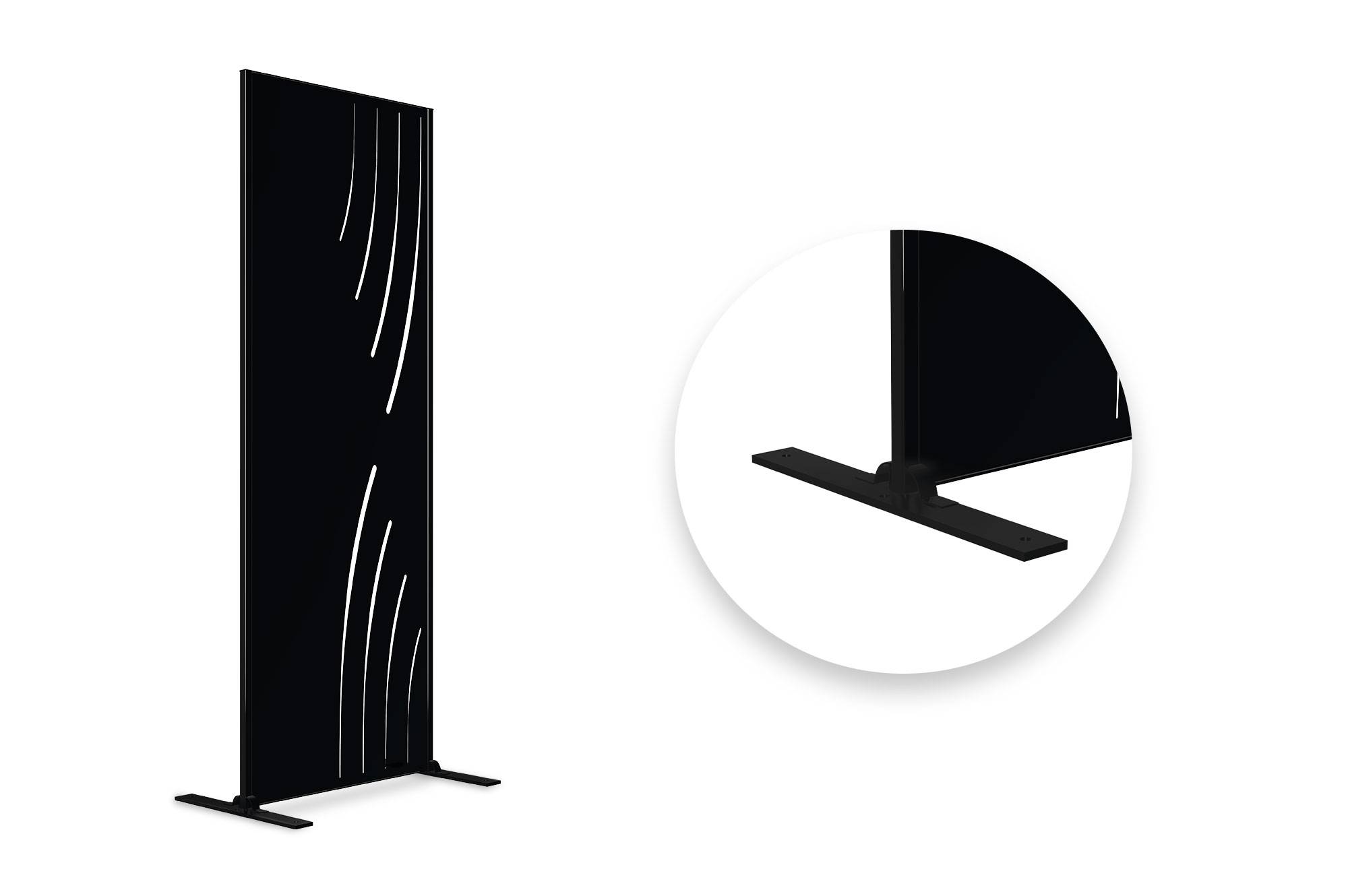 Casanoov Lot de 3 panneaux décoratifs VELETA Noir H.160  cm motifs côté droit - Image 3
