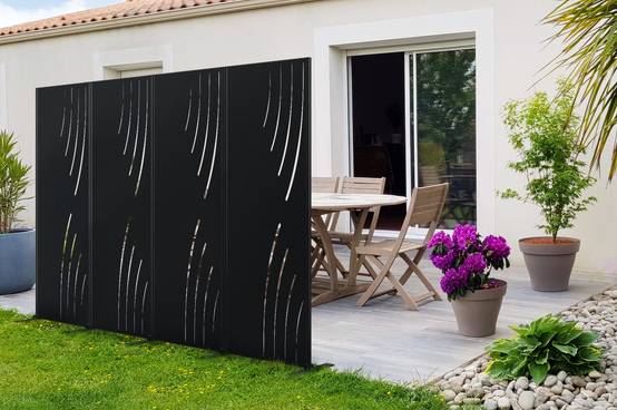 Casanoov Lot de 3 panneaux décoratifs VELETA Noir H.160 cm motifs côté droit - Image 4