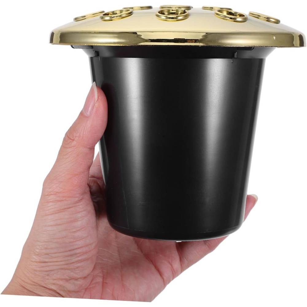 Lot de 2 inserts pour vase funéraire - Couvercles dorés - Plastique durable - Fabriqué au Royaume-Uni - Living123 - Imagen 4