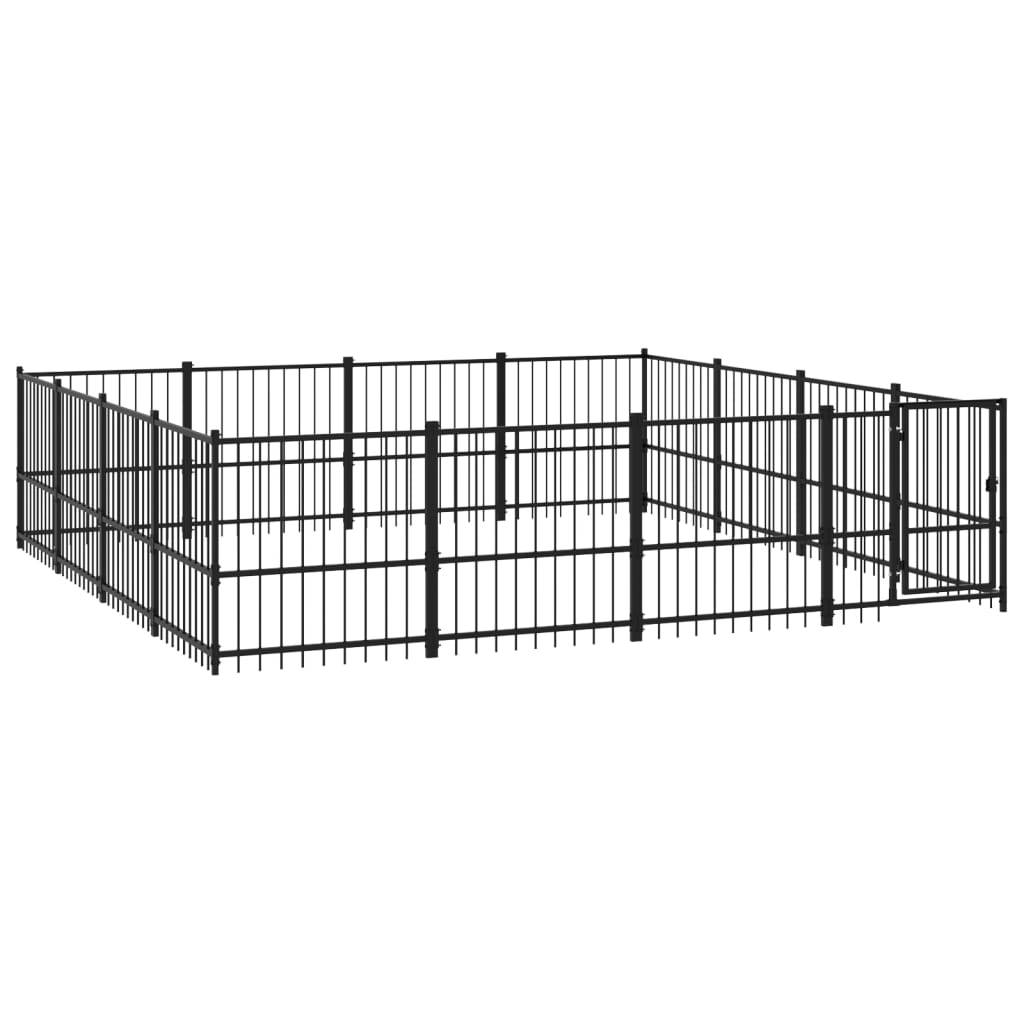 Vidaxl - Chenil d'extérieur pour chiens Acier 15,05 m² vidaXL 3124626 - Imagen 2