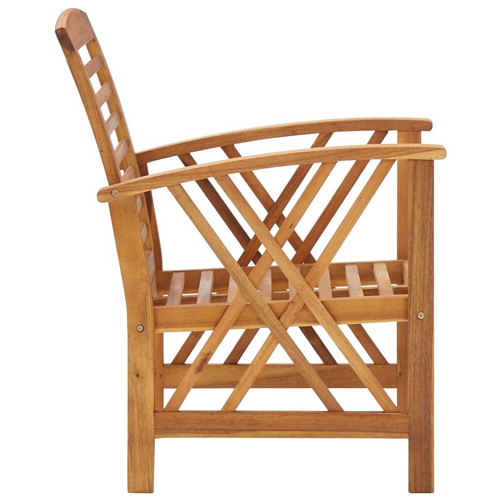 Helloshop26 - Salon de jardin meuble d'extérieur ensemble de mobilier 5 pièces bois d'acacia massif - Imagen 6