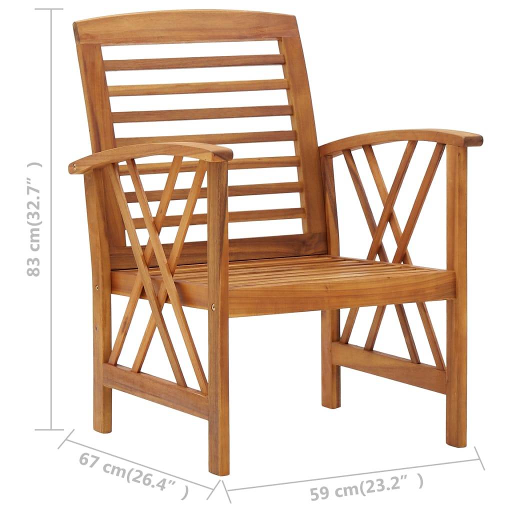 Helloshop26 - Salon de jardin meuble d'extérieur ensemble de mobilier 5 pièces bois d'acacia massif - Imagen 8
