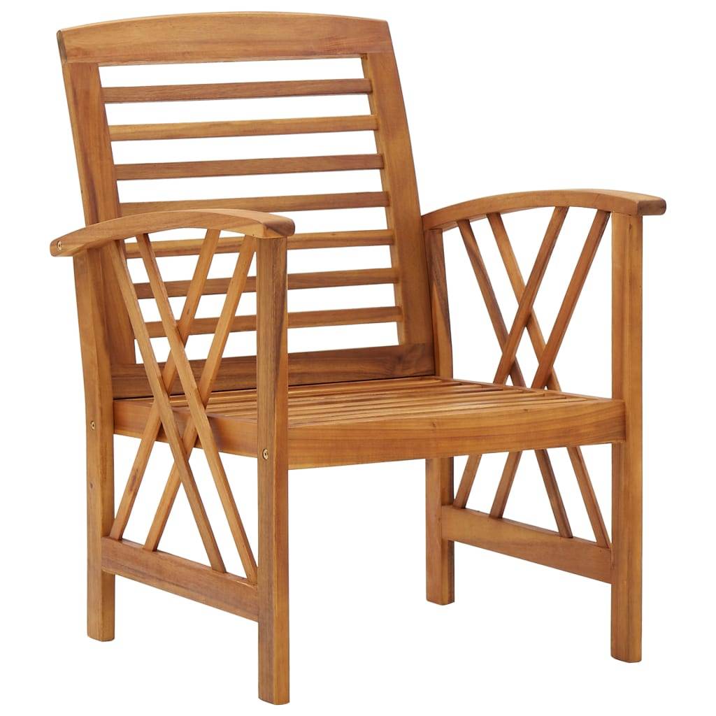 Helloshop26 - Salon de jardin meuble d'extérieur ensemble de mobilier 5 pièces bois d'acacia massif - Imagen 5
