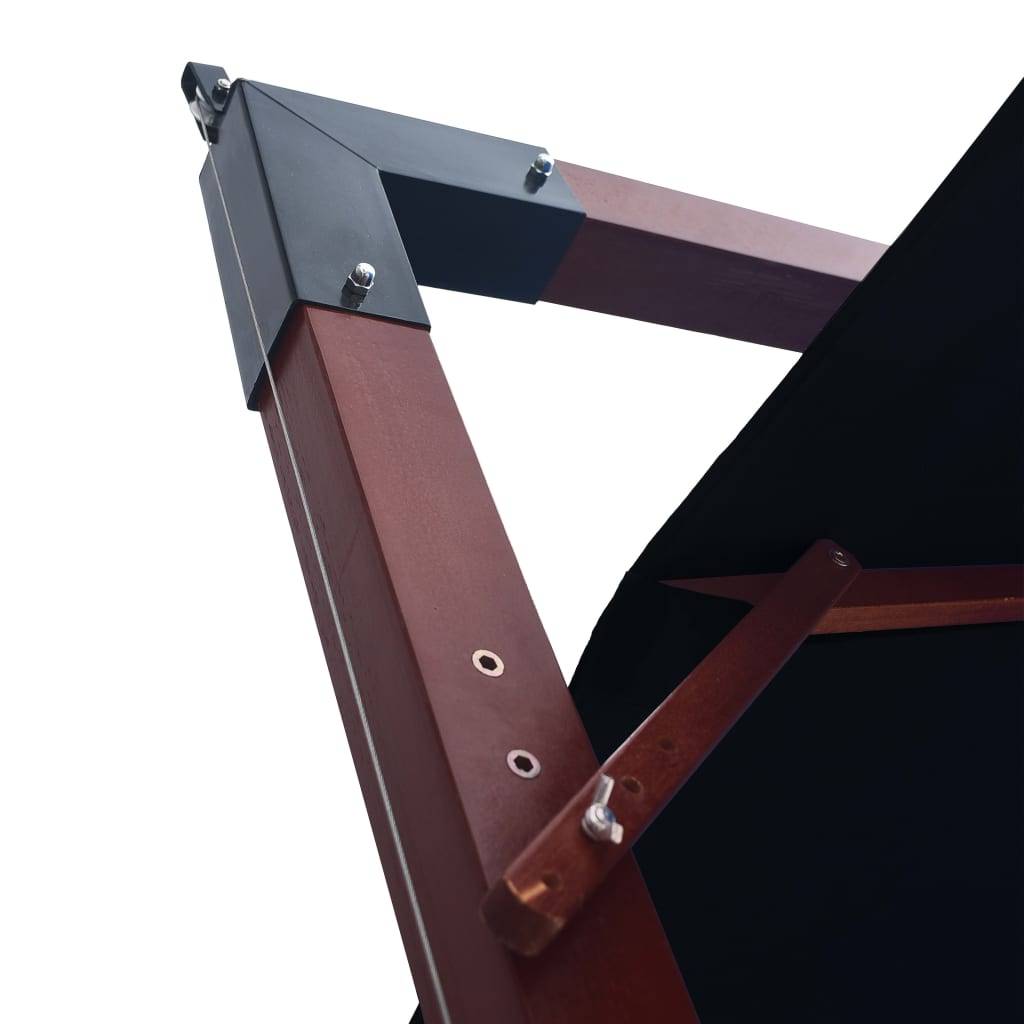 Helloshop26 - Parasol suspendu avec mât en bois 400 x 300 cm noir - Imagen 6