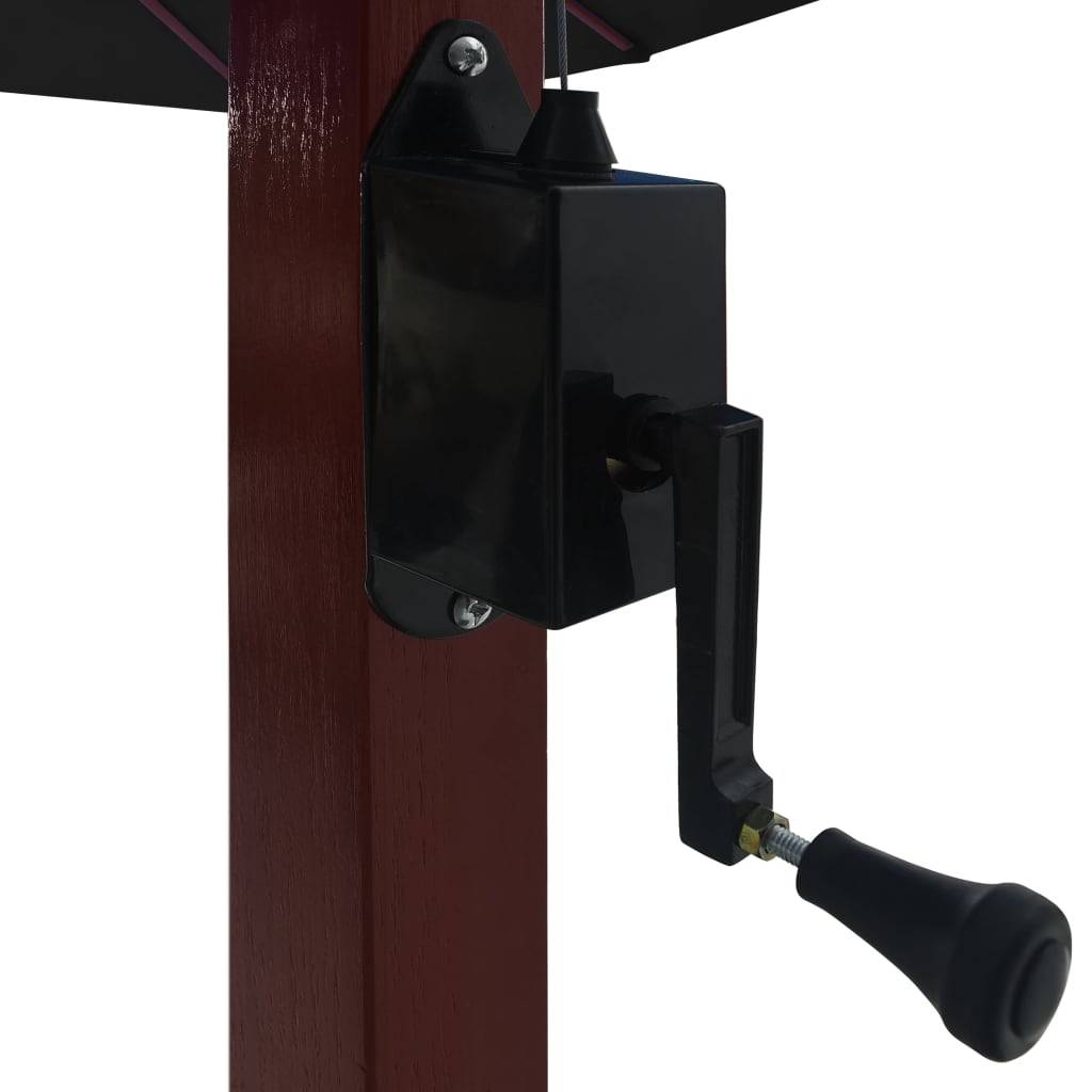 Helloshop26 - Parasol suspendu avec mât en bois 400 x 300 cm noir - Imagen 5
