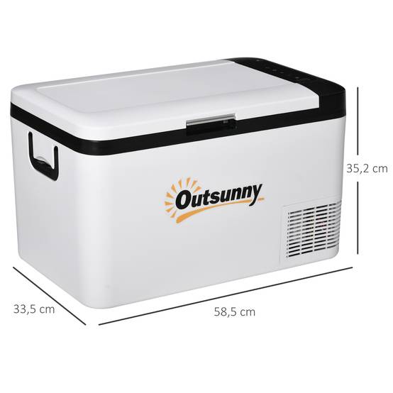Réfrigérateur Portable 25 L 12/24 V à Compresseur -20 °C, Frigo-Congélateur Voiture avec LED et Poignées Pliables, Camping/Maison, Blanc - Image 4