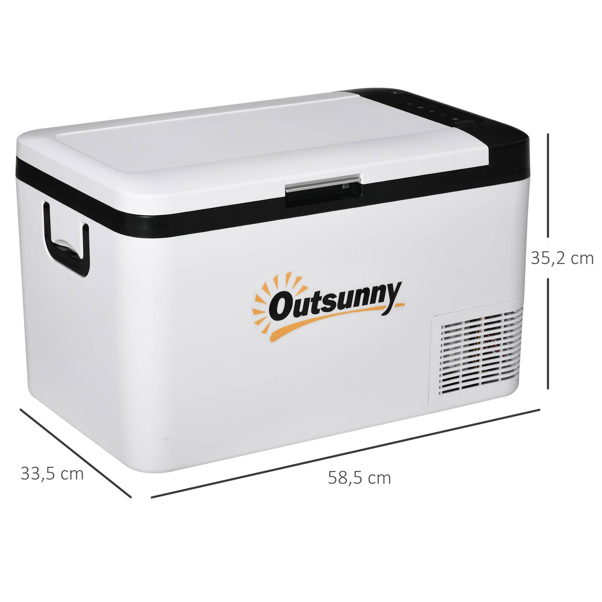 Réfrigérateur Portable 25 L 12/24 V à Compresseur -20 °C, Frigo-Congélateur Voiture avec LED et Poignées Pliables, Camping/Maison, Blanc - Image 4