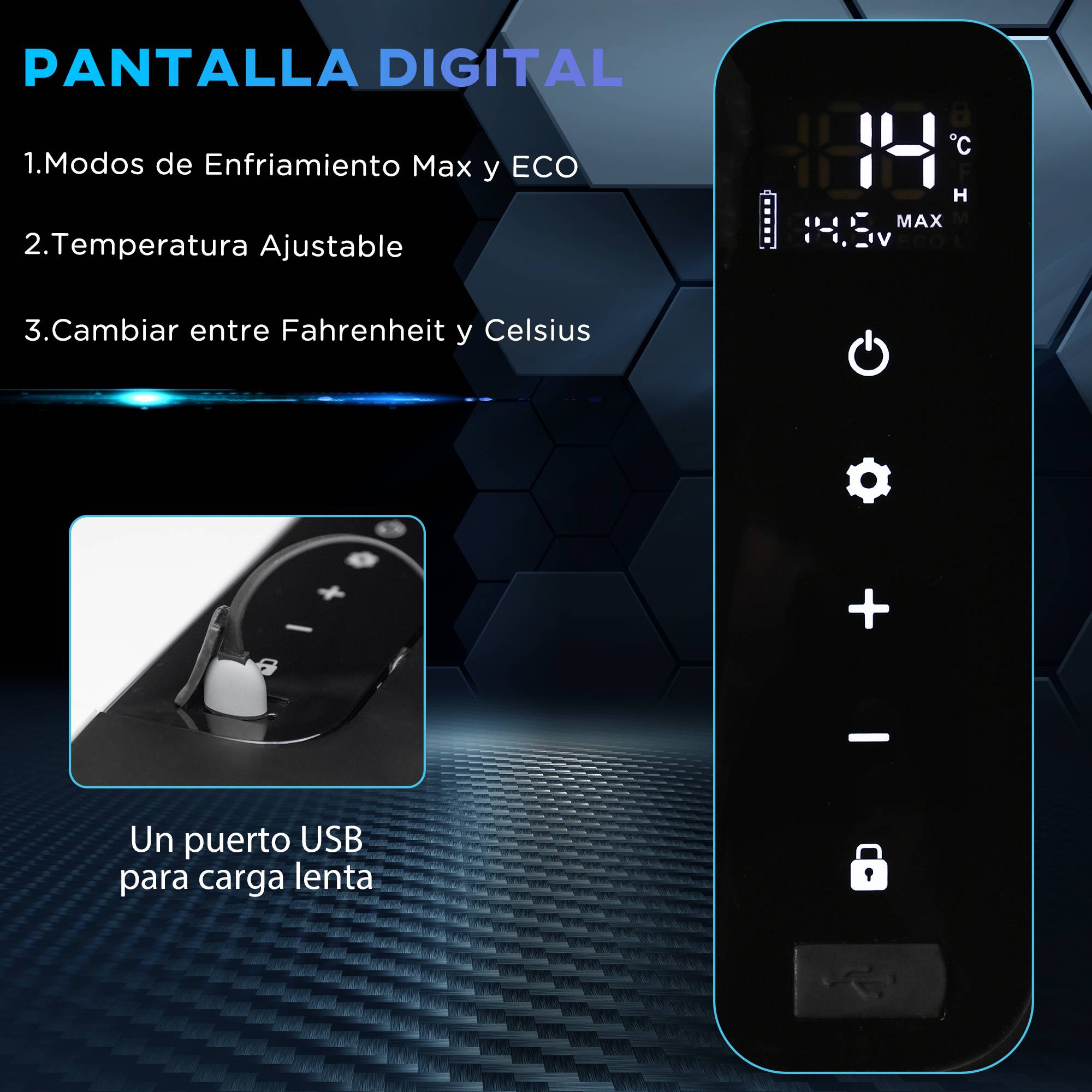 Réfrigérateur Portable 25 L 12/24 V à Compresseur -20 °C, Frigo-Congélateur Voiture avec LED et Poignées Pliables, Camping/Maison, Blanc - Image 6