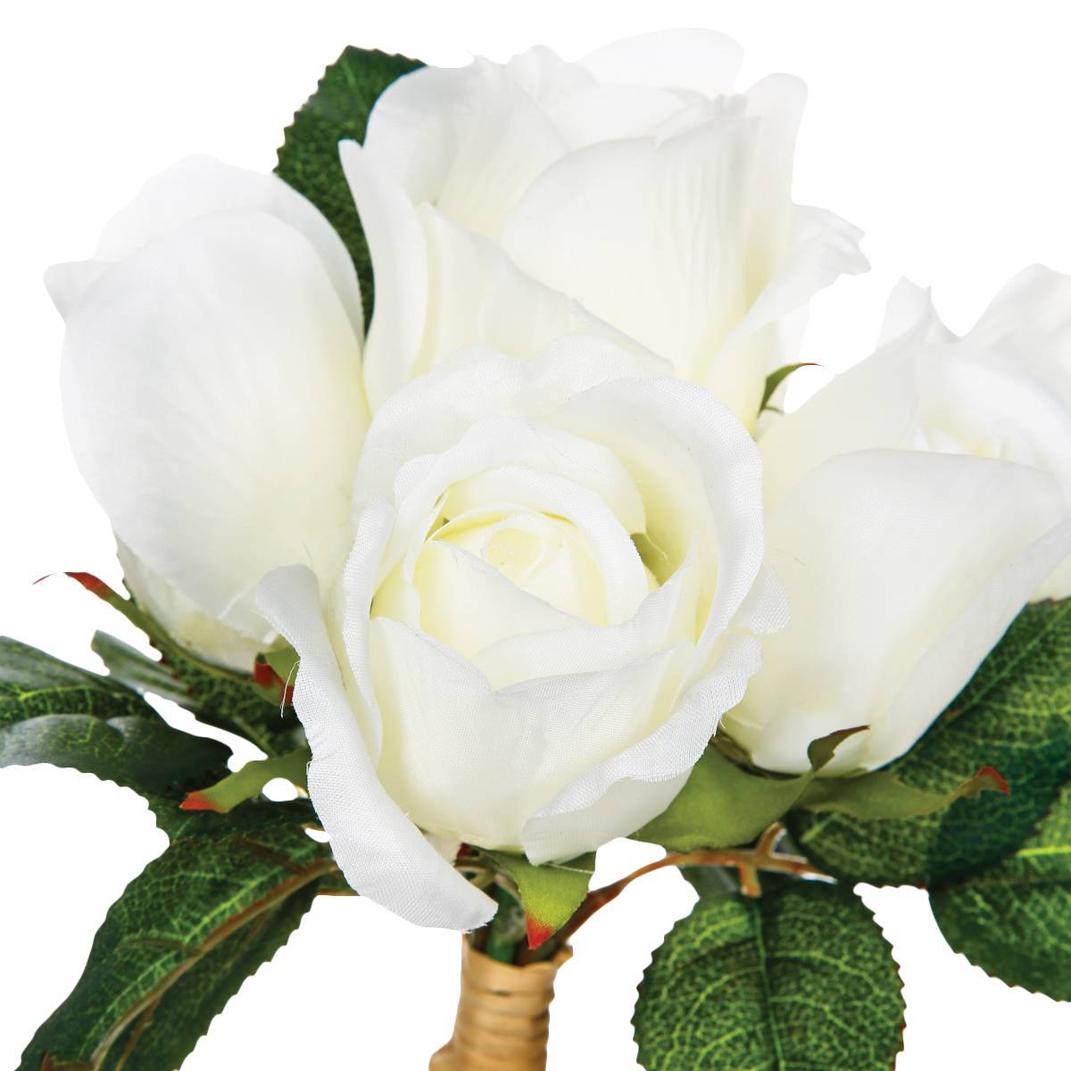 Atmosphera - Bouquet de 7 roses artificielles blanc H30cm - Atmosphera Créateur d'intérieur - Imagen 2