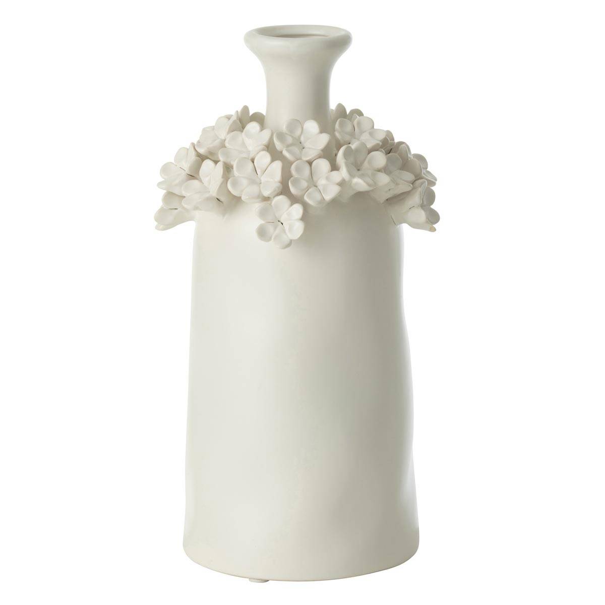 J-Line - Vase Fleur en Céramique "Yucca" 31cm Blanc - Image 1
