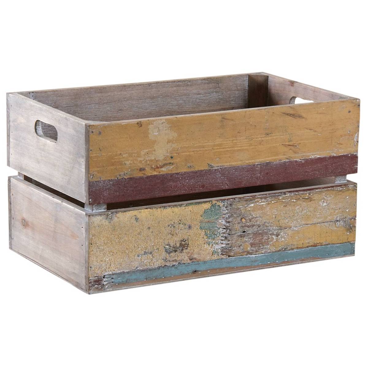 Aubry Gaspard - Caisse en bois recyclé multicolore