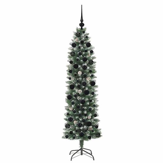 Vidaxl - Arbre de Noël artificiel slim Vert et blanc 180 cm vidaXL 3395294 - Image 5