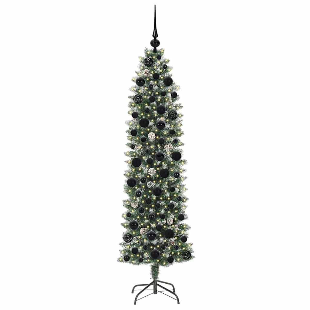 Vidaxl - Arbre de Noël artificiel slim Vert et blanc 180 cm vidaXL 3395294 - Image 4