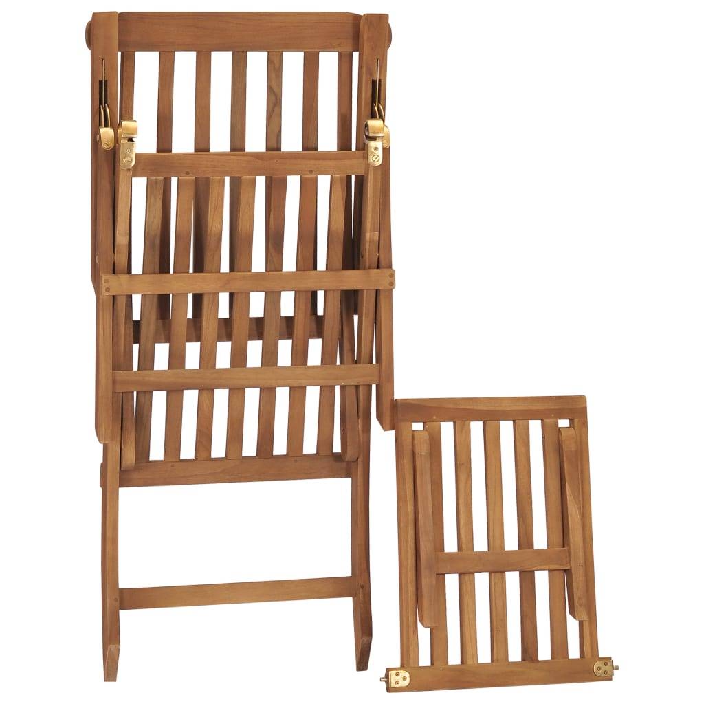 Helloshop26 - Transat chaise longue bain de soleil lit de jardin terrasse meuble d'extérieur 152 cm avec coussin gris foncé bois de teck solide - Imagen 5