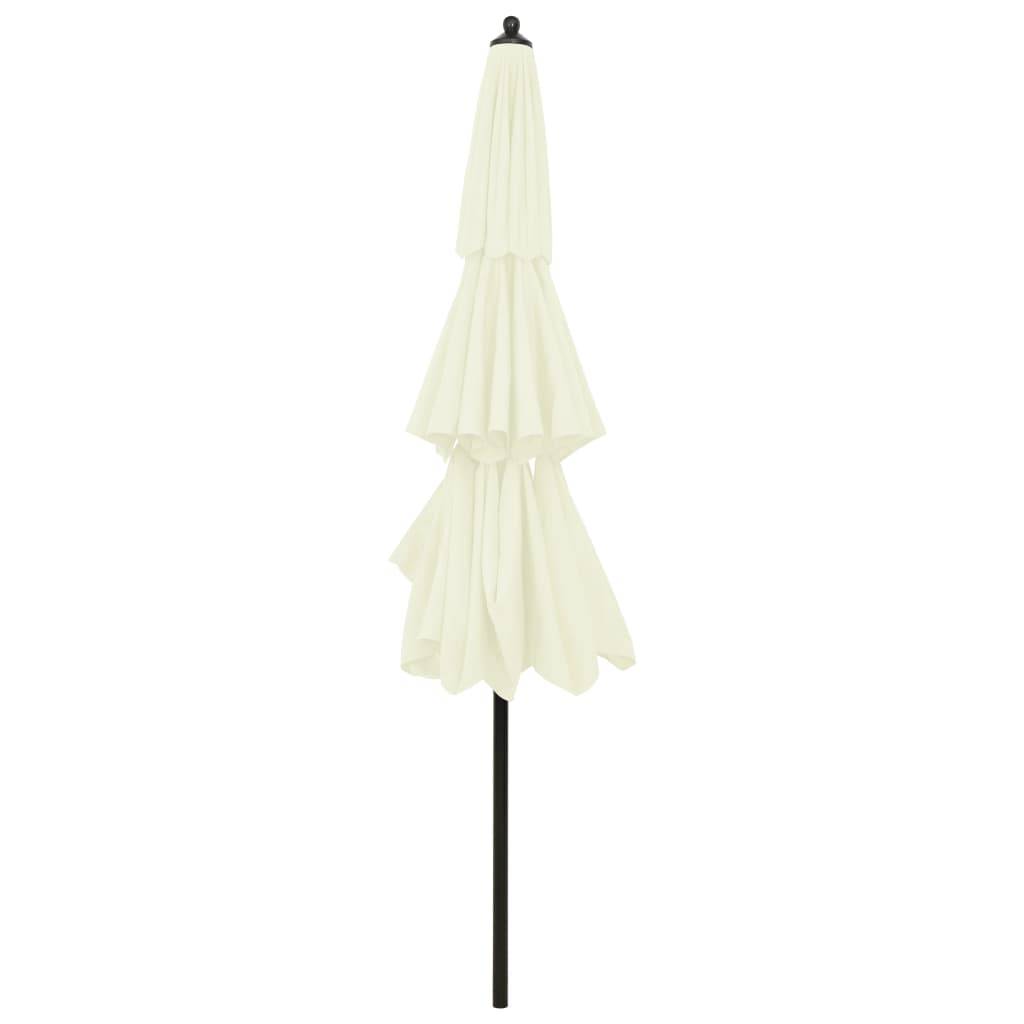 Helloshop26 - Parasol à 3 niveaux avec mât en aluminium 3 m sable - Imagen 4