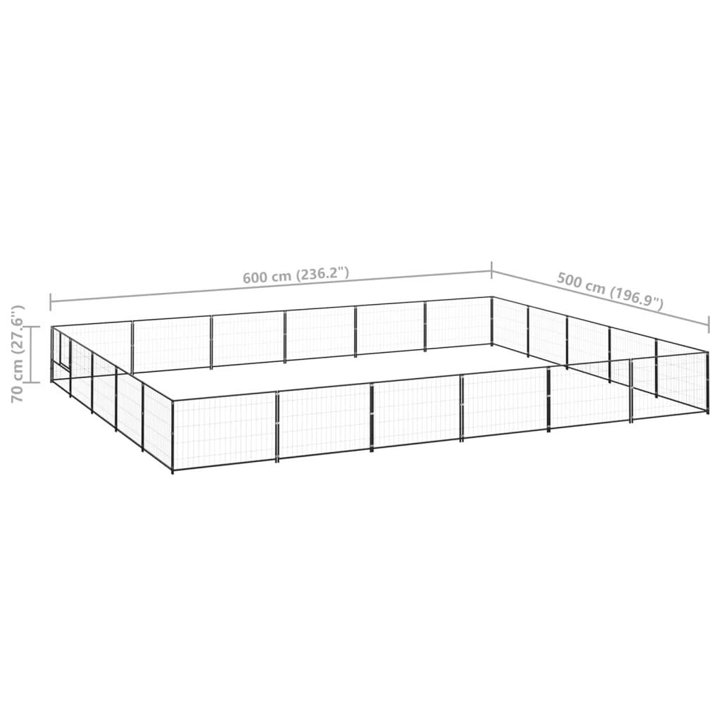 Vidaxl - Chenil Noir 30 m² Acier vidaXL 3082158 - Imagen 3