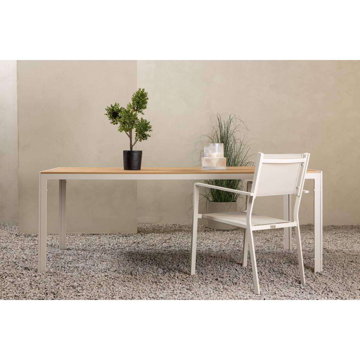 Paris Prix - Table de Jardin "Break" 205cm Beige & Naturel - Image 7