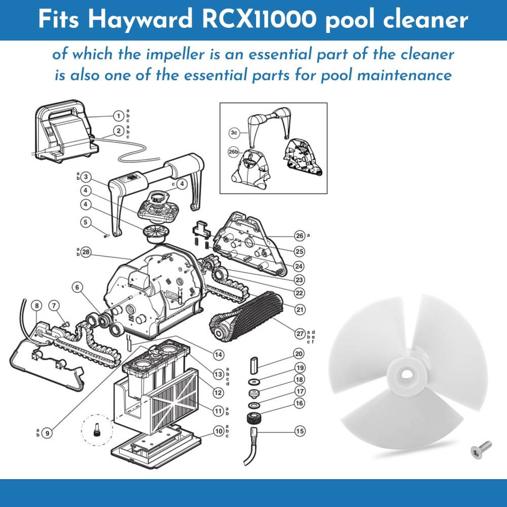 Hayward - Turbine de remplacement pour robot piscine - RCX11000 - Hayward - Imagen 3