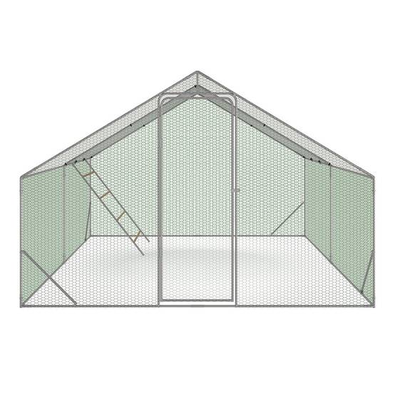 Enclos poulailler 12 m² 4x3 M avec grand perchoir 4 niveaux en bois acier galvanisé - Image 3