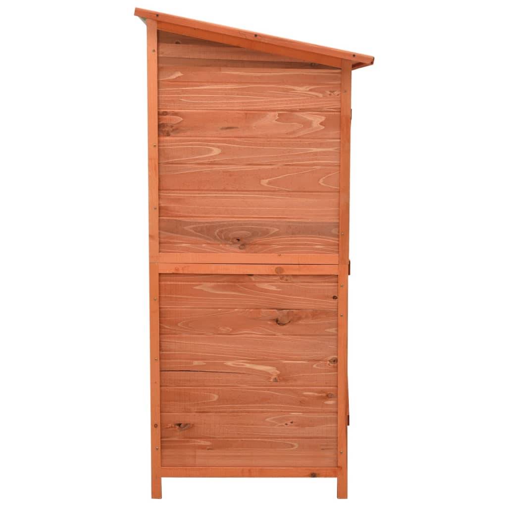 Helloshop26 - Abri de jardin cabane cabanon maison de stockage remise extérieur hangar outils robuste 136 x 75 x 160 cm Bois de sapin massif marron - Imagen 4